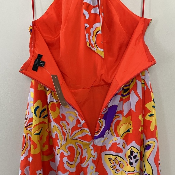 J Crew Silk Maxi Sarong Dress in Painted Paisley Orange Size 0 - Picture 10 of 16